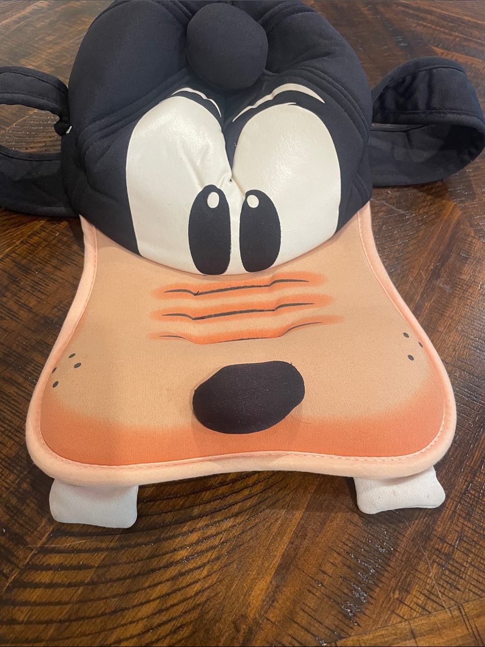 Vintage Novelty Adults Goofy Black and Beige Character Earflap Hat - Picture 5 of 5